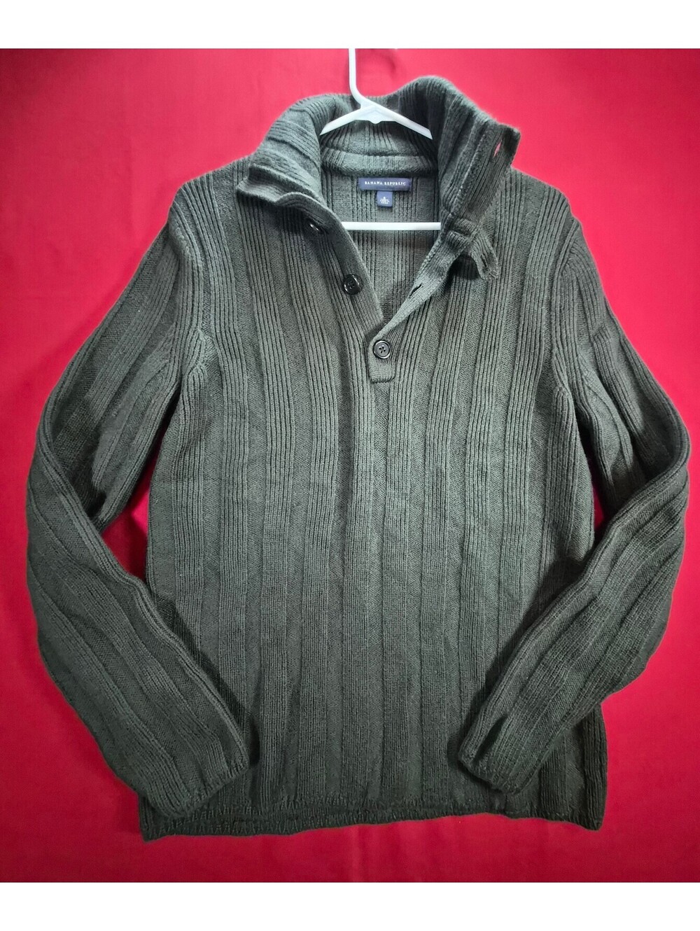 Banana Republic Green Ribbed Mock Neck Sweater Sz S